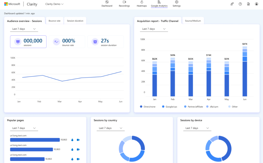 microsoft Clarity 好用的微软网站数据统计工具