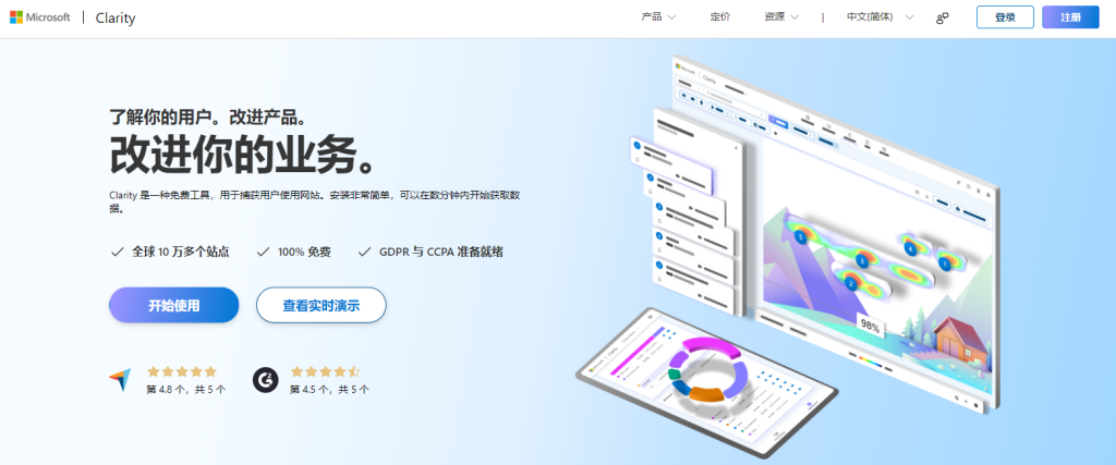 microsoft Clarity 好用的微软网站数据统计工具